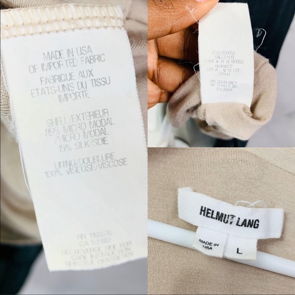 Helmut Lang Shadow Ombre V Neck Midi Dress - Picture 6 of 6